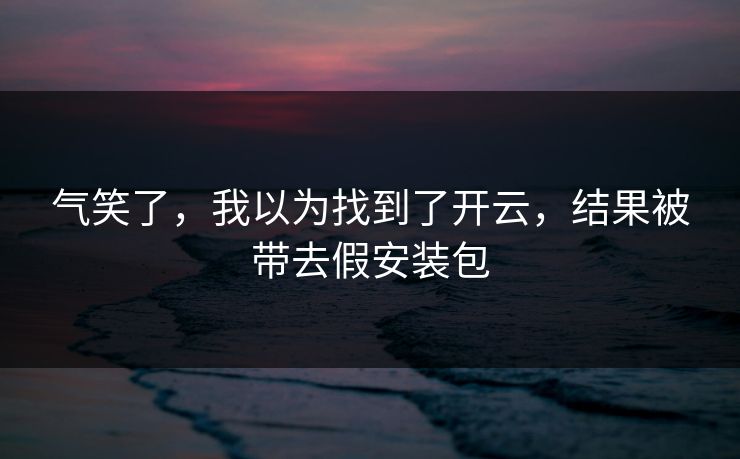 气笑了,我以为找到了开云,结果被带去假安装包 气笑了,我以为找到了开云,结果被带去假安装包