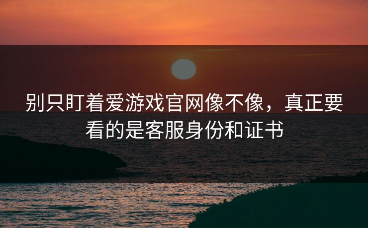 别只盯着爱游戏官网像不像,真正要看的是客服身份和证书 别只盯着爱游戏官网像不像,真正要看的是客服身份和证书