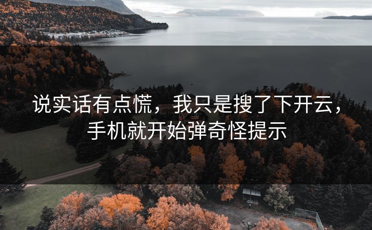 说实话有点慌,我只是搜了下开云,手机就开始弹奇怪提示 说实话有点慌,我只是搜了下开云,手机就开始弹奇怪提示